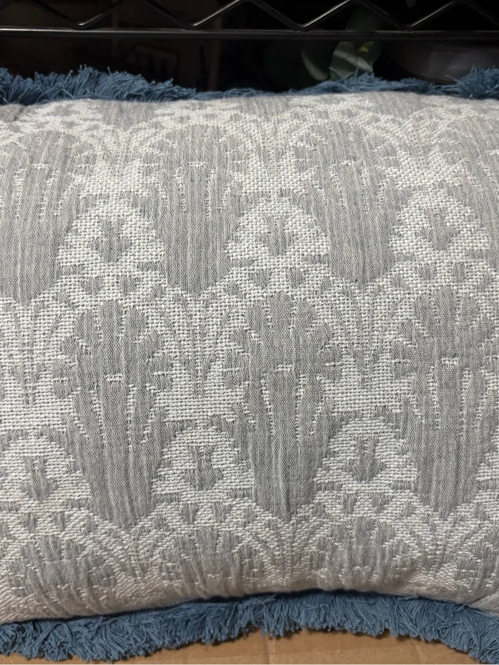 Woven Shell Block with Fringe Edge Lumbar Throw Pillow from Threshold™ designed